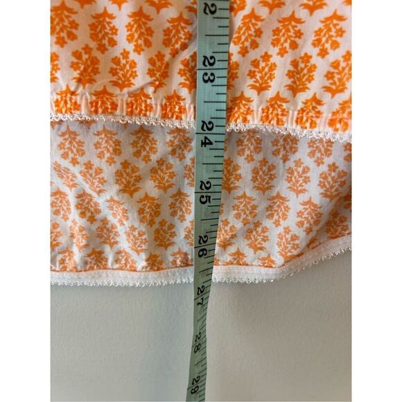 Max Volmary Floral Print Blouse 100% cotton sz 8 orange garden colorful - Picture 5 of 10